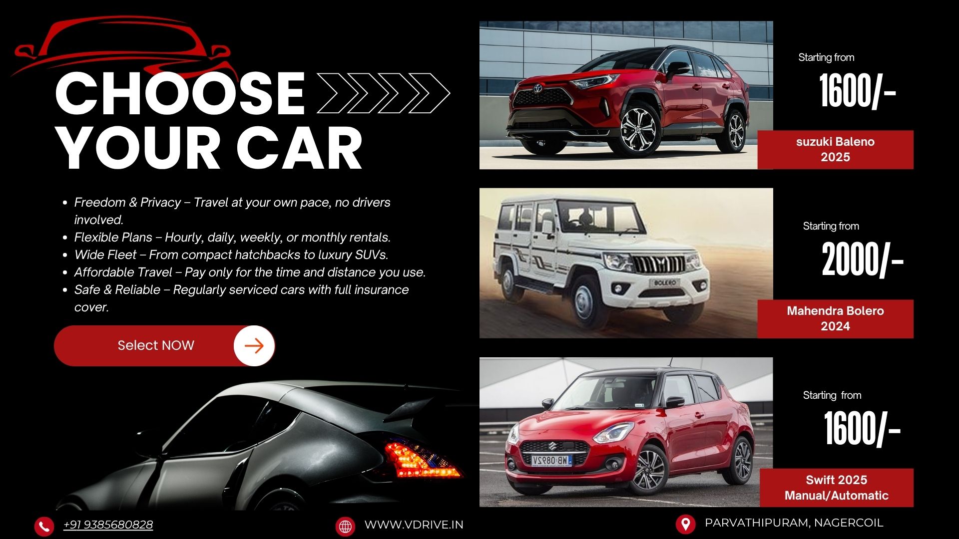 Rental cars in nagercoil